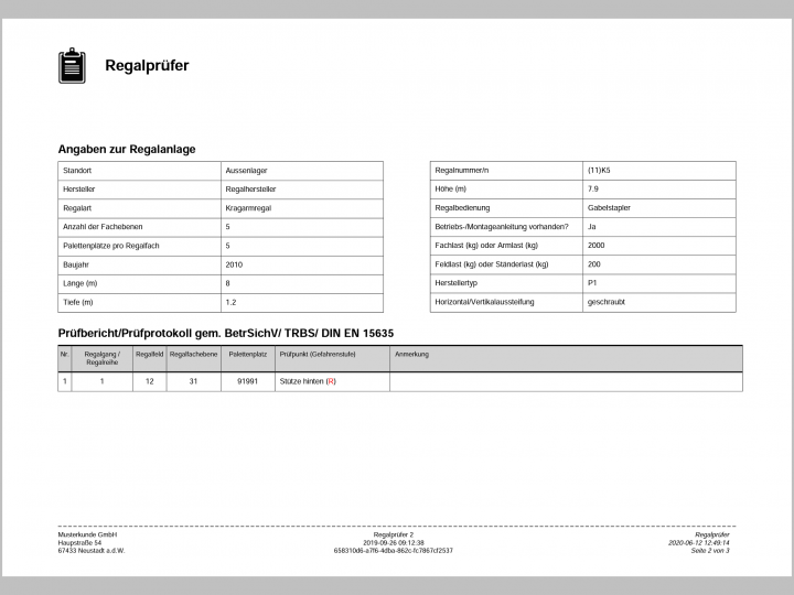 PDF Prüfbericht Auswertung