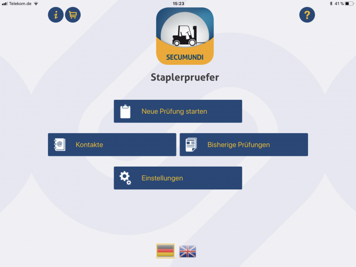 Stapler App zur effizienten und schnellen Prüfung von Gabelstaplern verschiedener Hersteller gem. BetrSichV