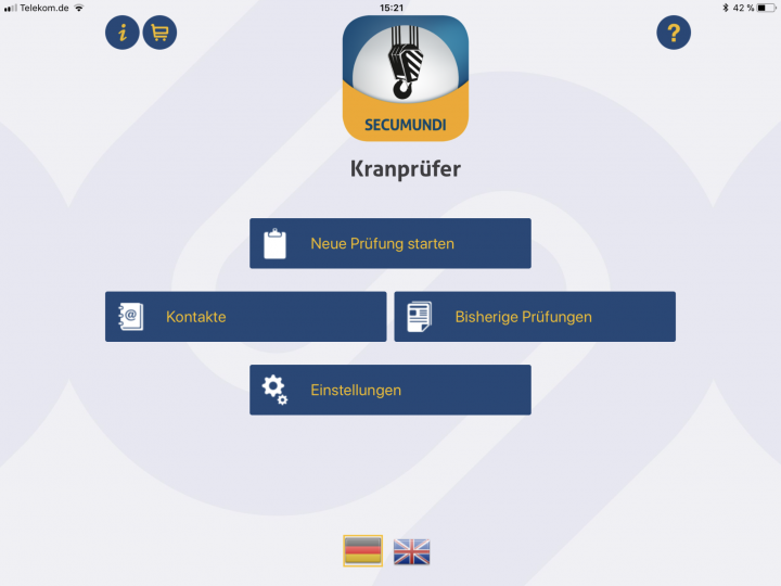 Kranprüfer App zur UVV Prüfung von Krananlagen mit vorgegebenen Checklisten